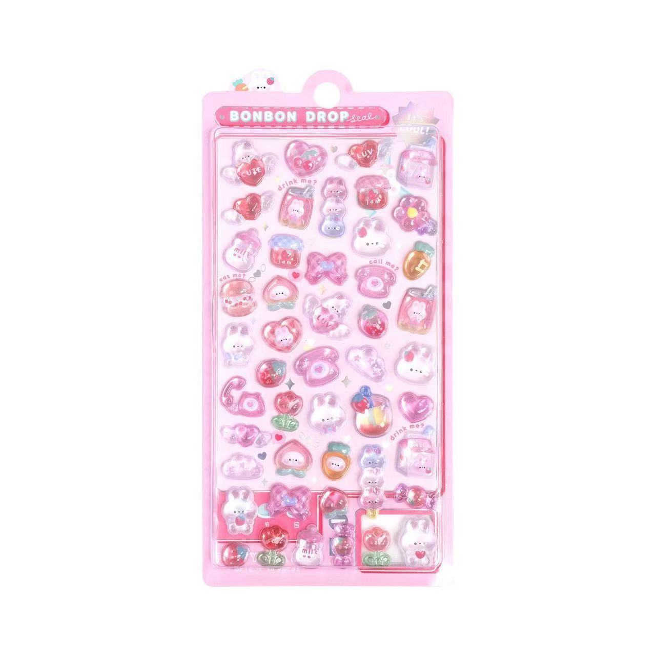 High-Quality Second-Generation Cartoon 3D Relief Hollow Stickers Cute Reward 3D Stickers Wholesale