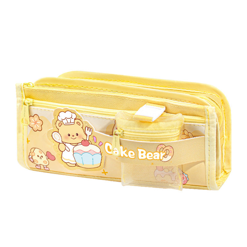 2026 New Pencil Case, Bear Coin Purse Pencil Case, Large Capacity Layered Pencil Box, Stationery Bag, Cute Student Style