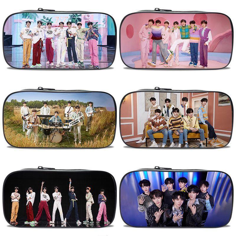 Times Youth Multi-Layer Stationery Box Canvas Pencil Bag Large Capacity Student Storage Box Pencil Bag Zipper New Style