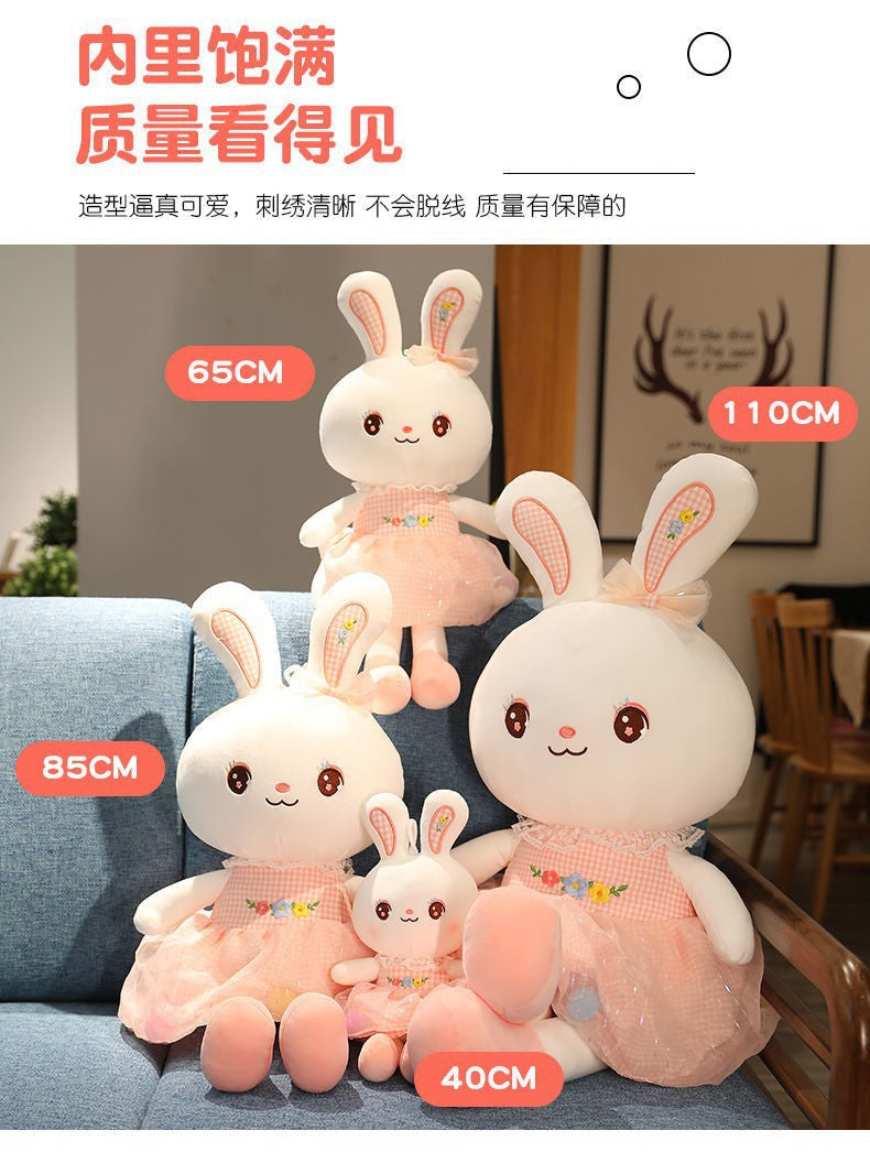 Rabbit Doll Plush Toy Cute Birthday Gift Girl's Pillow Soothing White Rabbit Doll Children's Doll