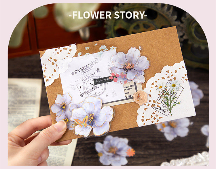 Pick up Pet Flower Sticker Pack, Hot Stamping Handbook DIY Decorative Material Stickers, 20 Pieces in Cross-Border 6 Styles