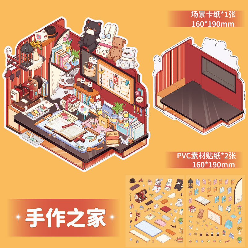 Mr. Paper Landscaping Flat Stickers Prince Fairy Tale Book Series DIY 3D Landscaping Flat Sticker Pack