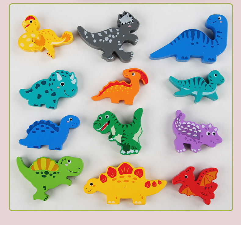 Cross-Border Children's Wooden Three-Dimensional Hexagonal Puzzle Animal Transportation Puzzle Building Blocks Early Education Educational Toys