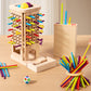Wooden Kidsren's Stick Insertion Game Baby Draw Stick Color Cognitive Pitching Montessori Family Interactive Toy
