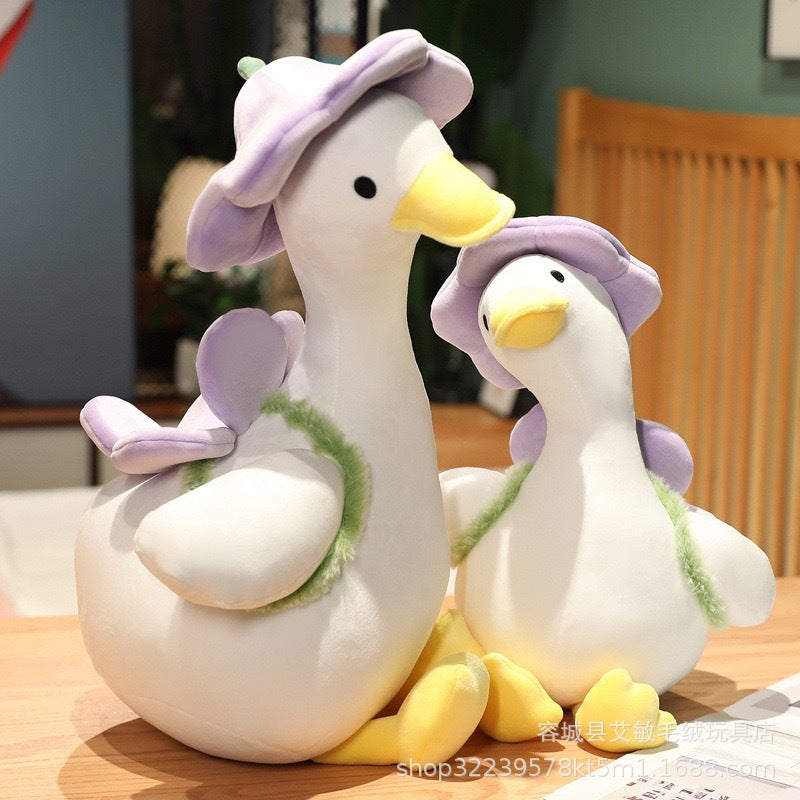 Cute Flower Duck Stuffed Toy Girly Heart Doll Children's Doll Sleeping Pillow Doll for Girl's Birthday Gift