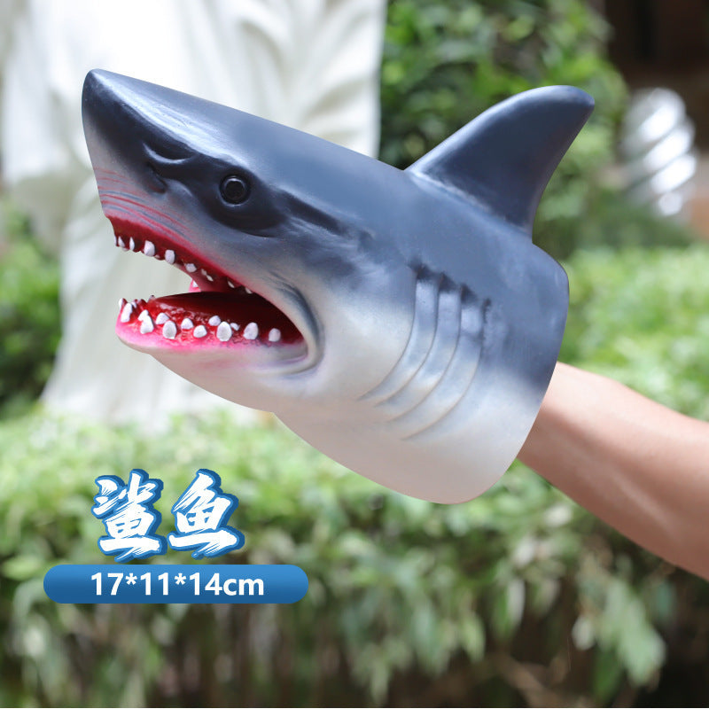 Dinosaur Hand Puppet Cross-Border Wholesale Gloves Soft Rubber Triceratops Tyrannosaurus Rex Children's Simulation Animal Model Boy Toy