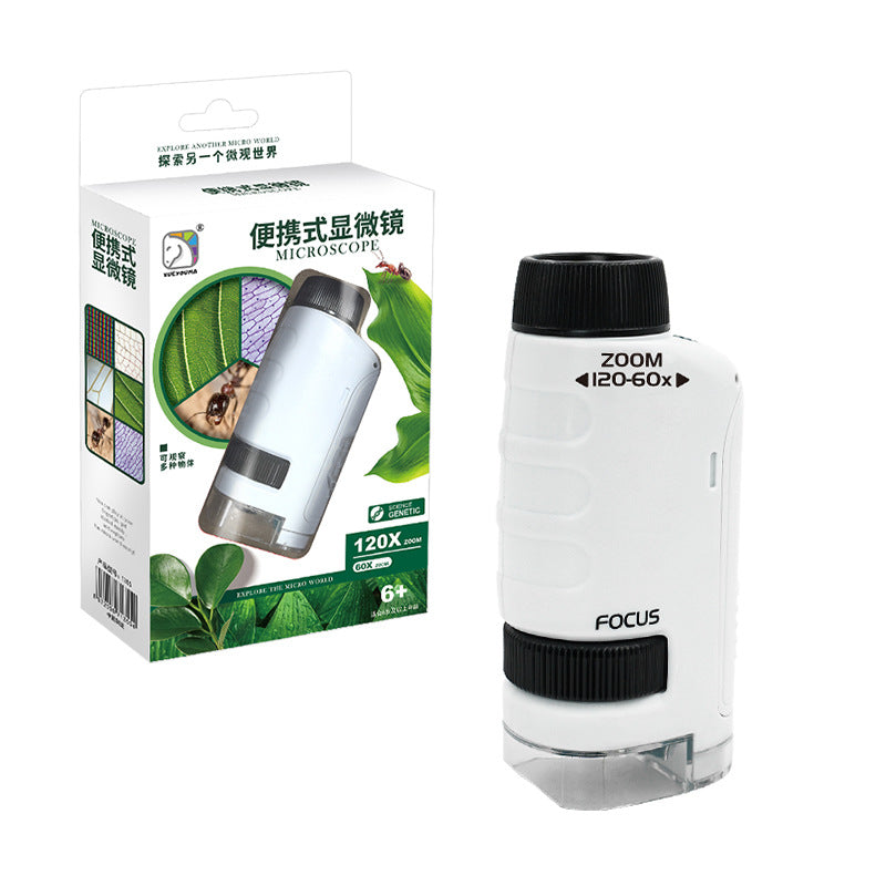 Cross-border Children's Microscope Can See Bacteria Primary and Secondary School Students Gifts Handheld Portable Outdoor Observation Toys