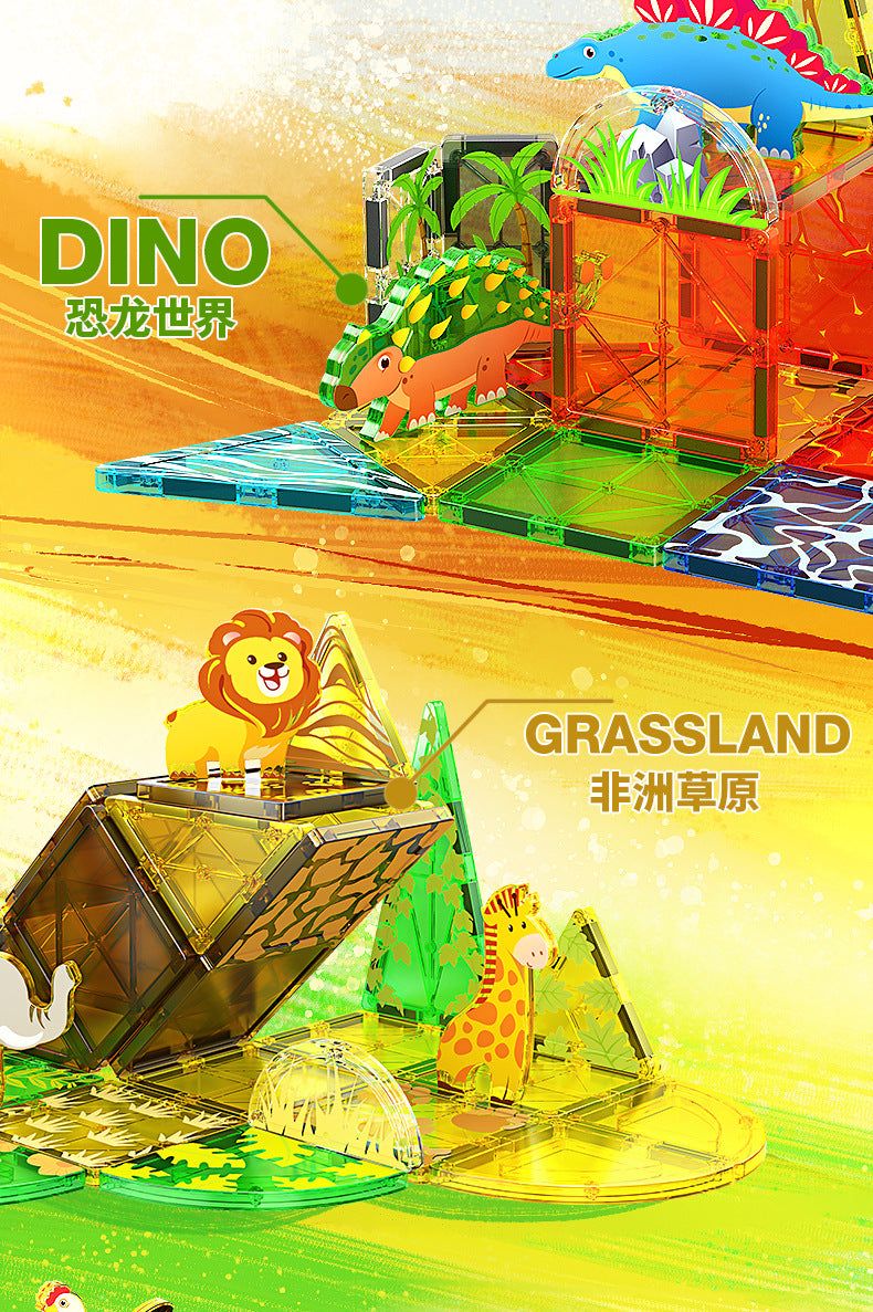Girls Color Window Magnetic Sheet Kidsren's Zoo Engineering Vehicle City Crane Scene Strong Magnetic Refill Kidsren's Puzzle