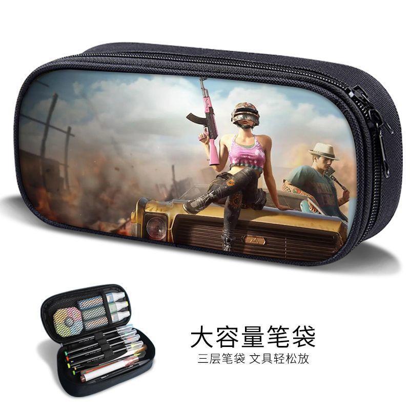Sand Sculpture Pencil Bag for Boys, Multifunctional Stationery Box for Primary and Secondary School Students, Pubg Game Stationery Bag, Kidsren's Trendyy Pencil Bag