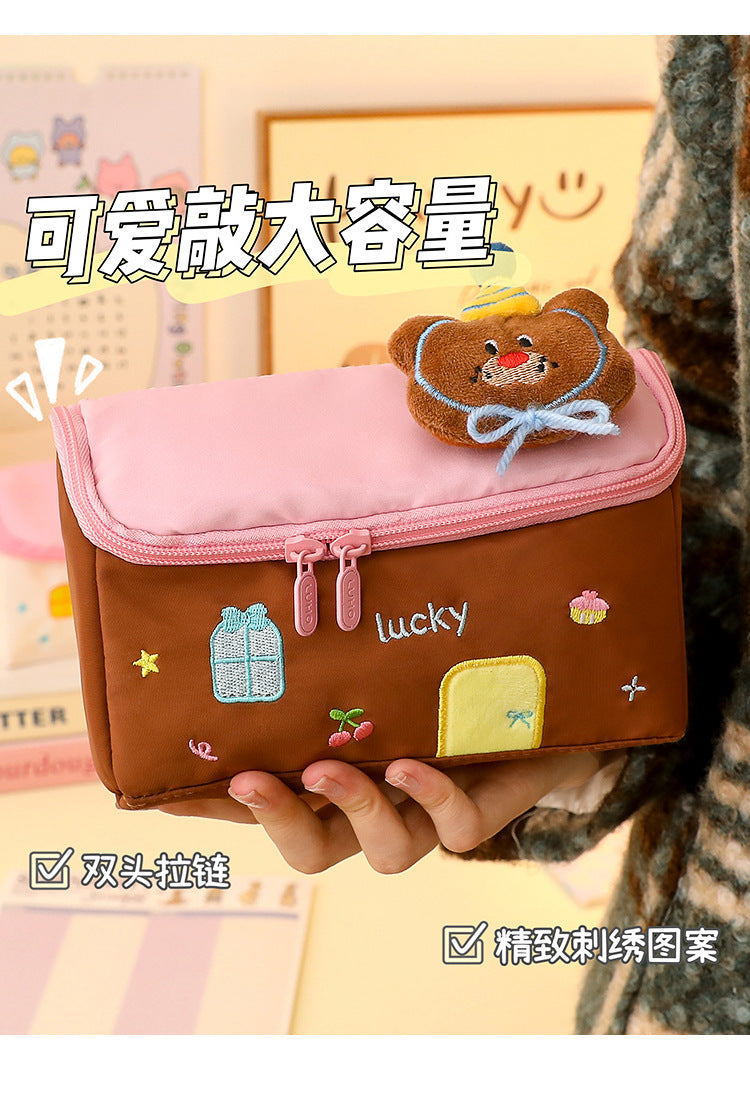 2026 New Style House Pencil Case for Junior High School Girls and Elementary School Students, High-Value Stationery Box for Girls, Large-Capacity Pencil Case