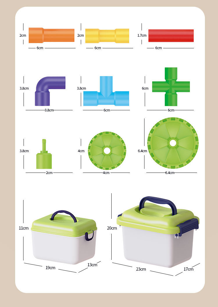 Creative children's plastic puzzle DIY assembled pipe building blocks large particles water pipe toys kindergarten early education cross-border