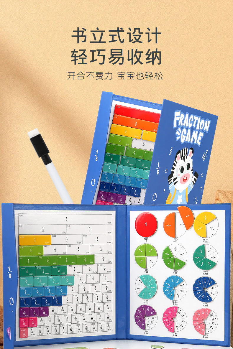Magnetic Fraction Disk Demonstrator Numerator and Denominator Cognitive Addition and Subtraction Operation Third Grade Primary School Mathematics Teaching Aids Toys