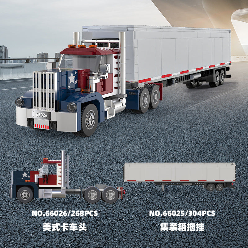 Cross-border engineering series truck city bus transport vehicle combined with small particle building blocks children's educational enlightenment toys