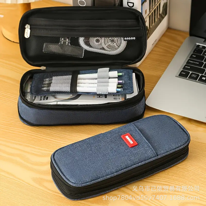 Oxford Cloth Large-Capacity Double-Zipper Multi-Layer Pencil Case Multi-Functional Stationery Box for Primary and Secondary School Students in the Back-To-School Season Wholesale from Manufacturers