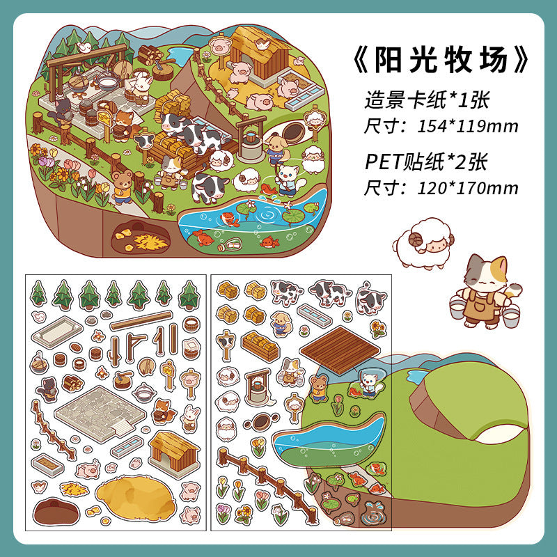 Infeel.Me Extra Large Scenery Stickers Today's Business Hours Open - Part Twelve DIY Journal Scene Stickers