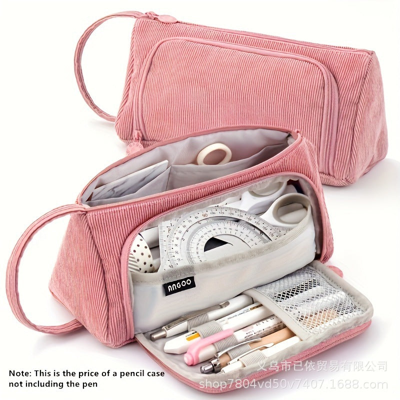 Oxford Cloth Pencil Case with Large Capacity and Multi-Layer Design, Stationery Box for Primary and Secondary School Students, High Aesthetic Value, Simple and Waterproof, Direct from the Source Factory