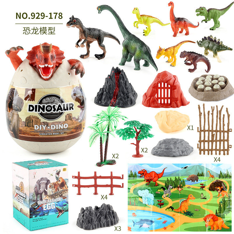 submarine marine life model jurassic dinosaur world simulation animal model blind box egg ornaments suit