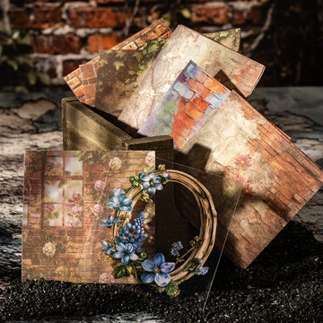 Vine Brick Wall Multi-Material Stickers, Vintage Artistic Stone Wall Scenery Background Decoration, Versatile Journal Collage Materials