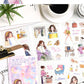 ZABC cross-border die-cut PET sticker book chasing ordinary series 20 characters life hand account collage stickers