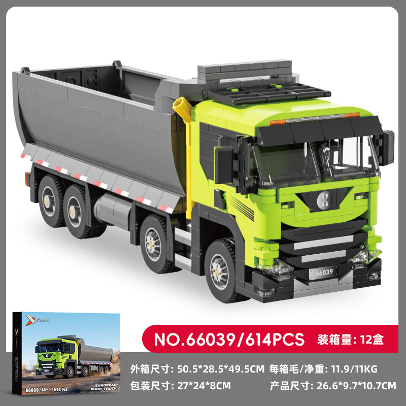 Cross-border engineering series truck city bus transport vehicle combined with small particle building blocks children's educational enlightenment toys