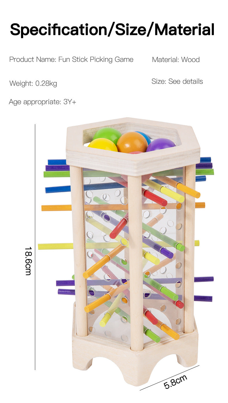 Wooden Kidsren's Stick Insertion Game Baby Draw Stick Color Cognitive Pitching Montessori Family Interactive Toy