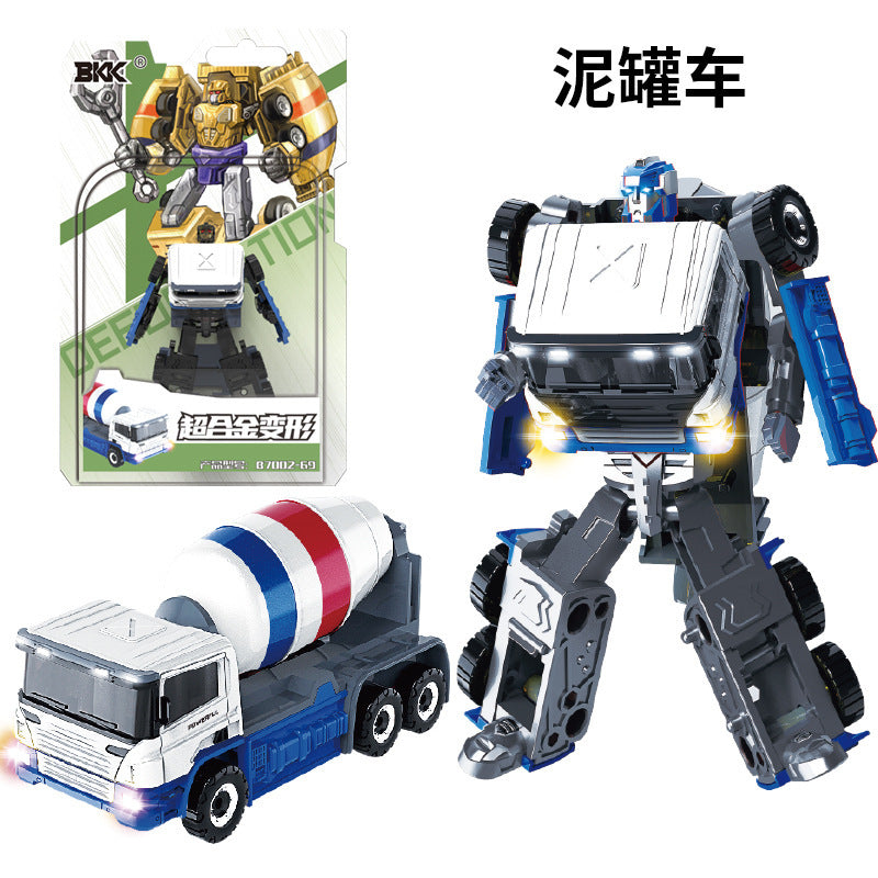 BKK alloy deformation robot train high-speed rail engineering bus dinosaur green leather train King Kong BKK children's toys
