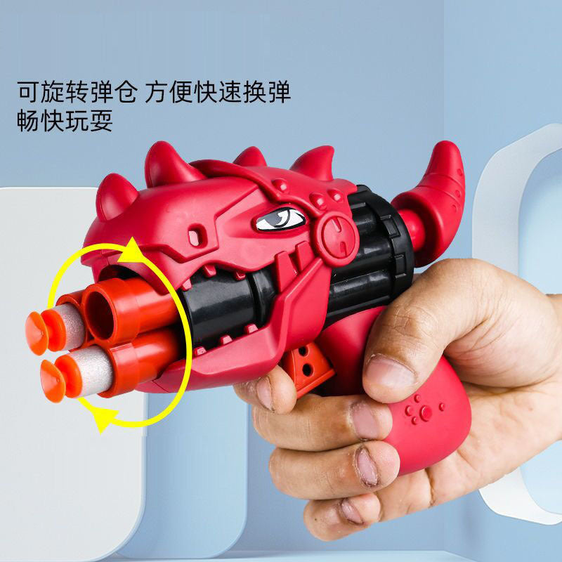 Children's soft bullet gun toy dinosaur 3-6 years old boys and girls shooting pistol revolver firing suction cup burst toy gun