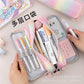 Oxford Cloth Double-Open Pencil Case, Large Capacity Stationery Box, Thickened, Wear-Resistant, Waterproof Pencil Bag for Students, Suitable for Middle and High School Students