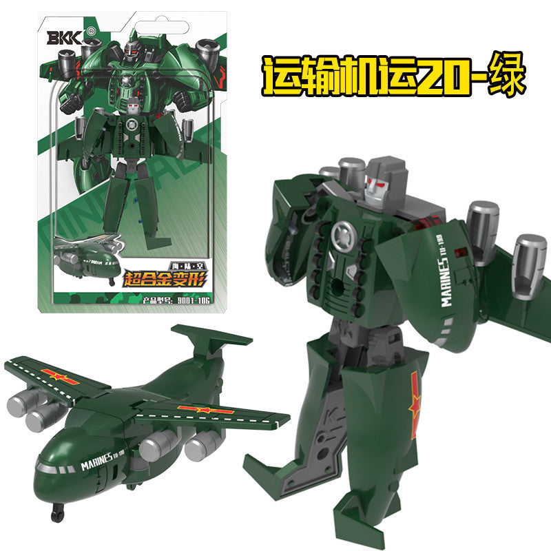 BKK alloy deformation robot train high-speed rail engineering bus dinosaur green leather train King Kong BKK children's toys