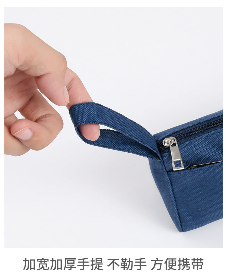 Cross-Border Pencil Bag with Printed Logo, Portable Stationery Bag for Primary and Secondary School Students, Practical and Durable Advertising Pencil Case Oxford Cloth