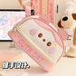New Large Capacity Blush Panda Pu Pencil Case High-Looking Cute Cartoon Student Neutral Stationery Storage Box Wholesale