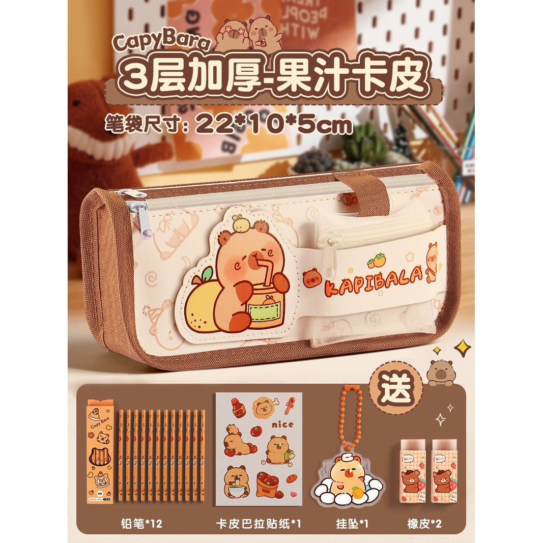 Kapibala Plush Doll Doll Back-To-School Gift Package Primary School Souvenir Birthday Gift Plush Stationery Set