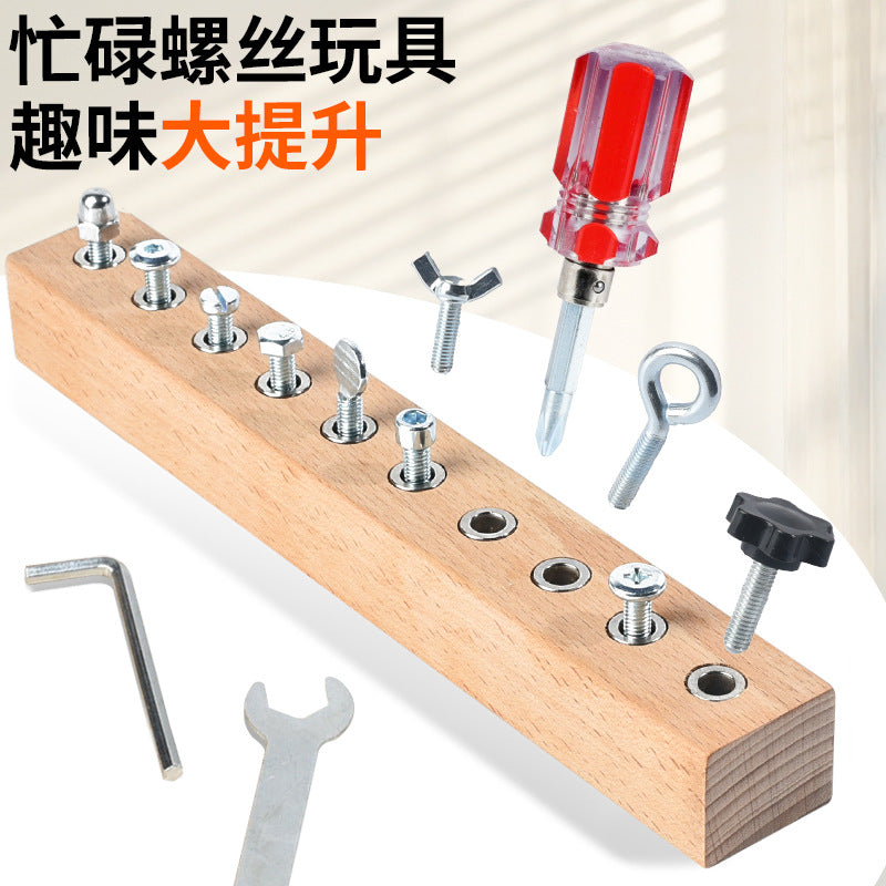 Montessori Early Education Wooden Toys Screw Dismounting Tools Use Exercise Cognitive Toys Kindergarten Small Class