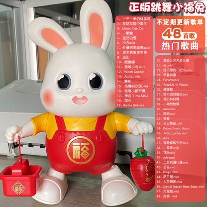 Cross-Border Electric Little Lucky Rabbit Baby Toy Dancing Children's Head-Up Training Doll Doll Baby Newborn