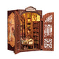 CuteBee New Small Frame Owl Bookstore diy Wooden 3D Handmade Assembled Book Stand Model Toy