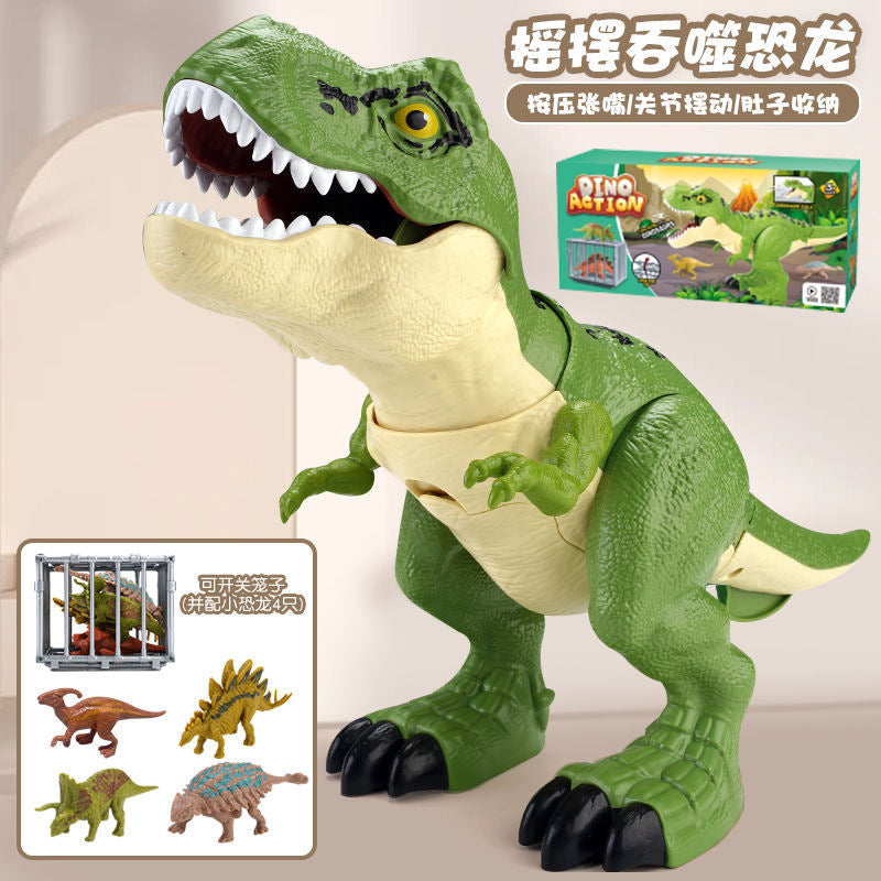 Swinging Swallowing Dinosaur Simulation Animal Tyrannosaurus Rex with Sound Effects, Movable Joints, Boys' Toy Wholesale Interactive Educational Toy