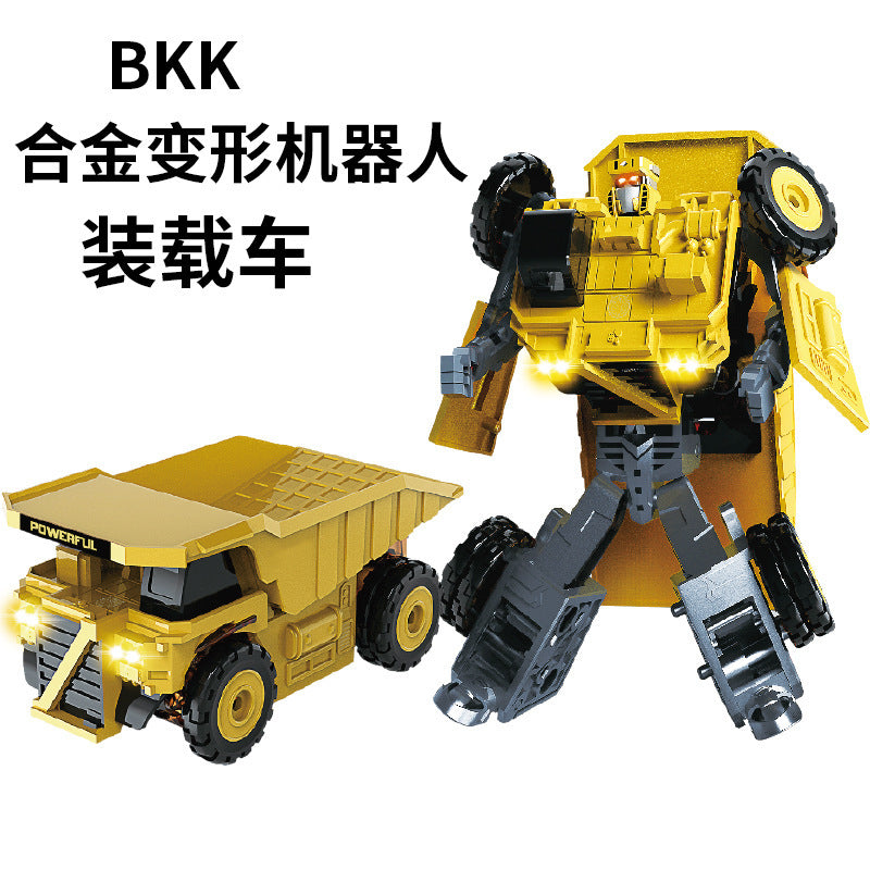 BKK alloy deformation robot train high-speed rail engineering bus dinosaur green leather train King Kong BKK children's toys