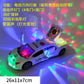 Children's Electric Universal Police Toy Car Model 360-Degree Rotating Light Music Automatic Driving Door Police Car