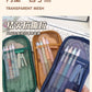 Korean Hj-006 High-Looking Pencil Bag, Transparent Mesh Stationery Bag, Simple Handbag, Cosmetic Bag, Double-Layer Storage Bag