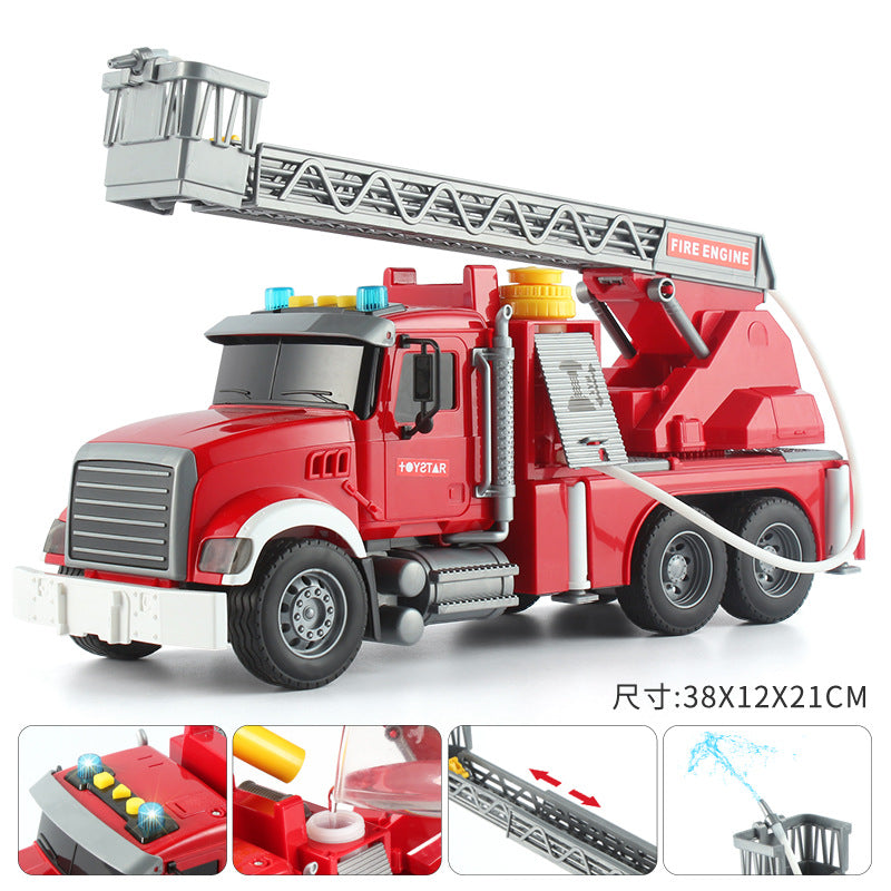 Cross-border simulation trailer toy inertia flat rescue large engineering car boy road transport toy car wholesale
