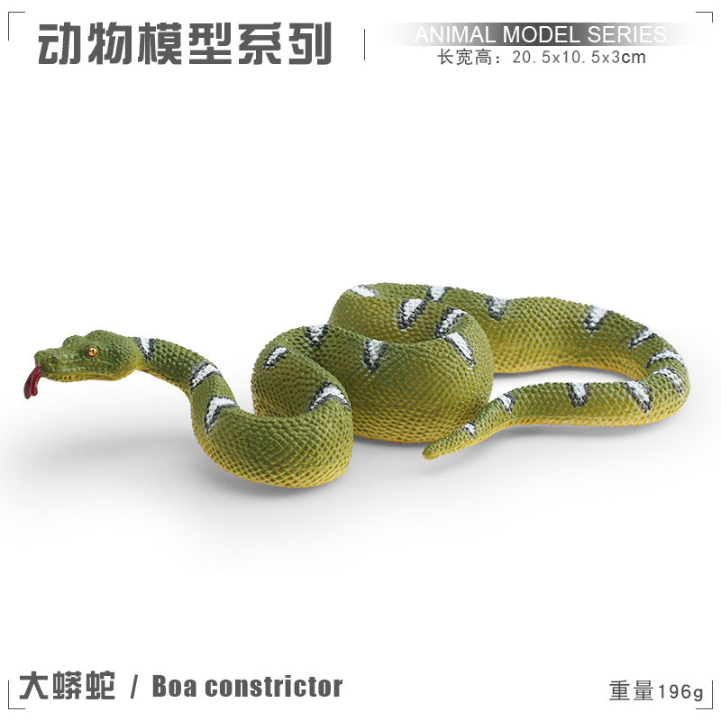 Simulation wild reptile model children's cognitive tummy giant coral snake boa trick decoration