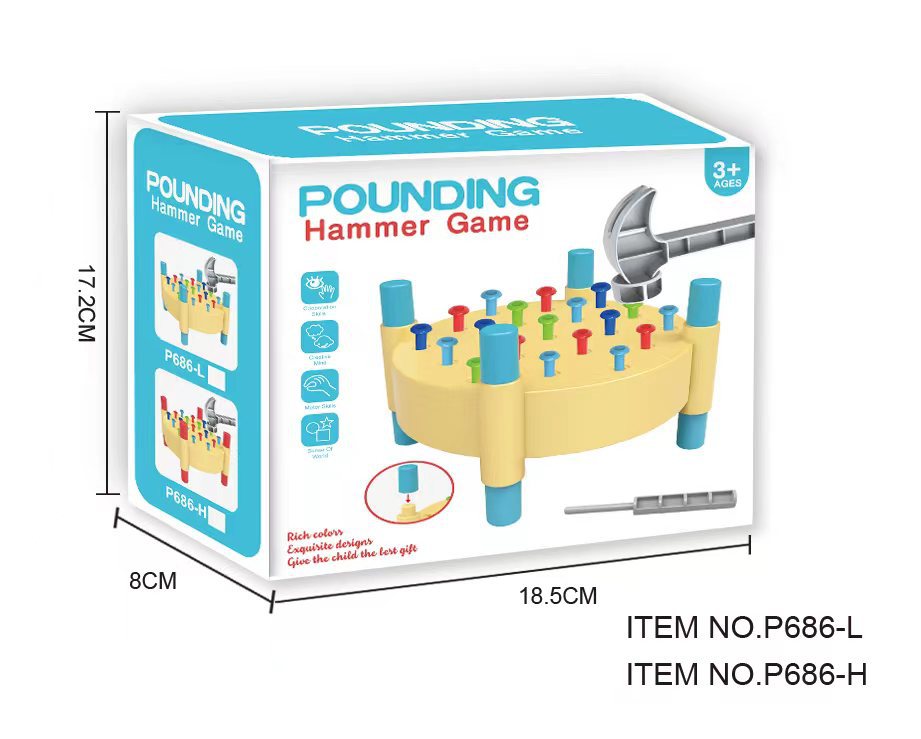 Cross-Border New Nail Knocking Toy Kidsren's Play House Manual Brain Double-Sided Hammer Nail Nail Educational Enlightenment Toy