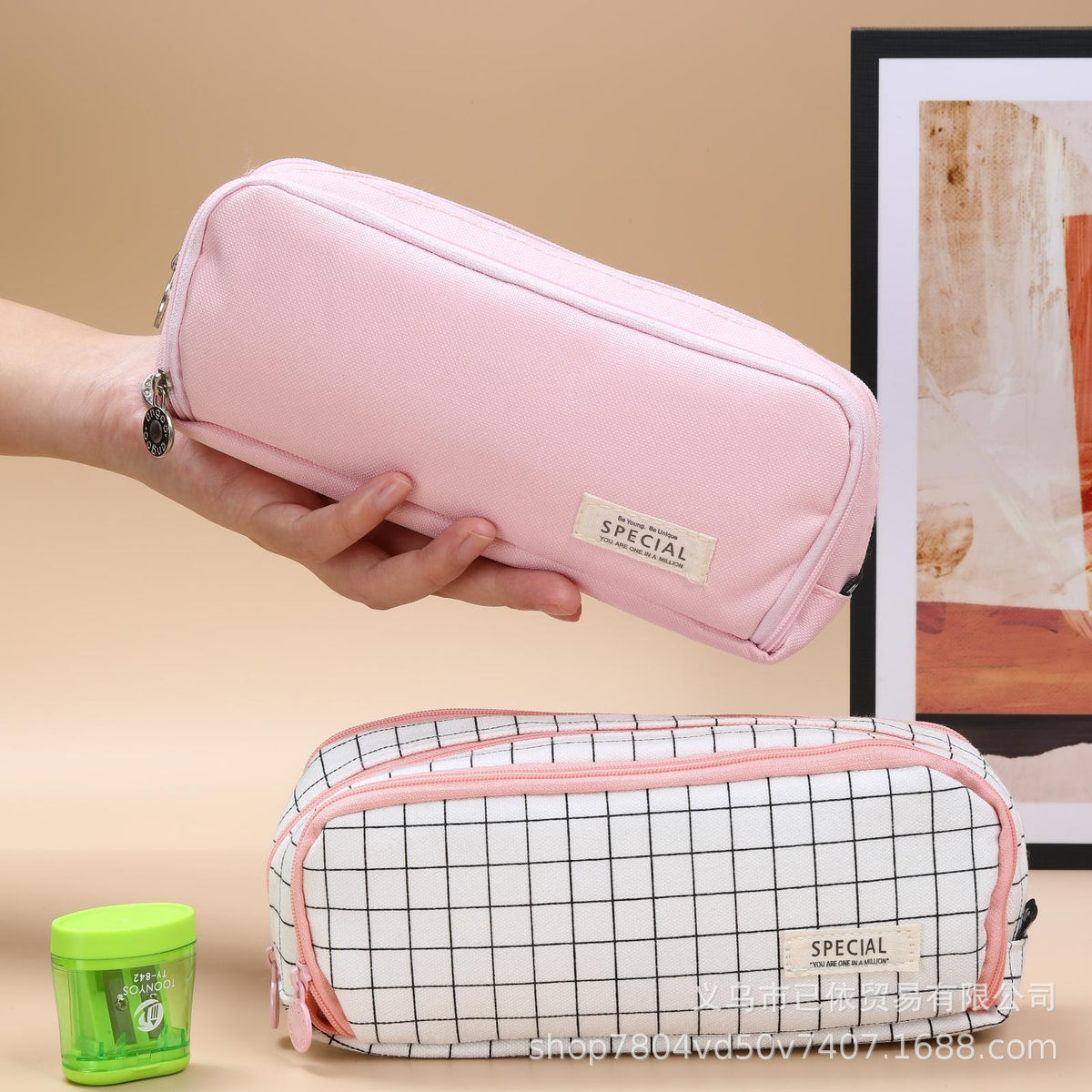 Oxford Cloth Large-Capacity Double-Zipper Multi-Layer Pencil Case Multi-Functional Stationery Box for Primary and Secondary School Students in the Back-To-School Season Wholesale from Manufacturers