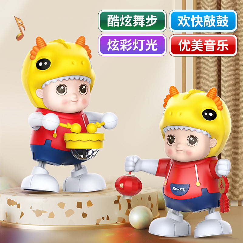 Electric baby toys with singing and dancing robot children's early education practice head-up xiaolongbao New Year gift