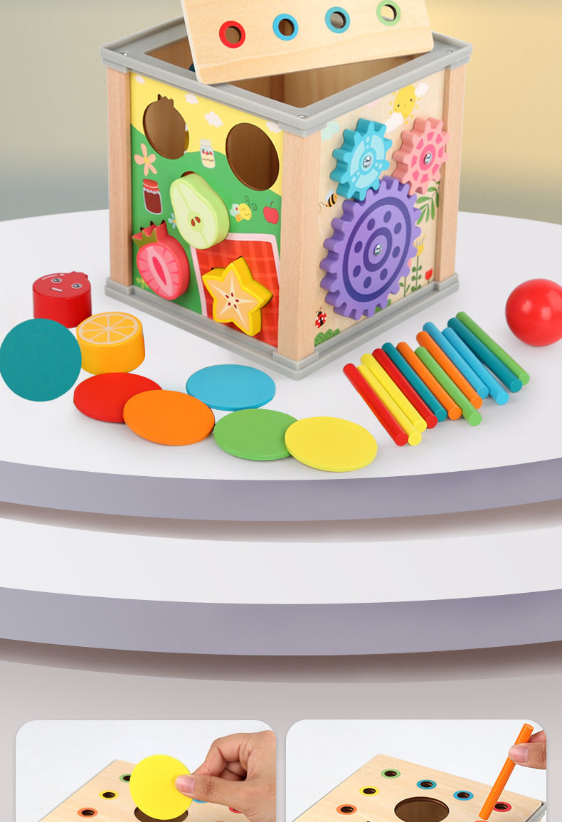 Children's Educational Bead Toys Kindergarten Students Early Education Matching Montessori Teaching Aids Shape Cognitive Beaded Treasure Box