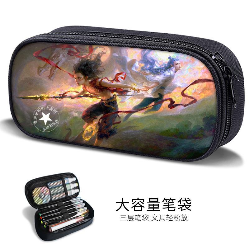 Essential Stationery for the Beginning of School: Nezha the Magic Child Sea Pen Bag for Boys, Anime Merchandise, Lotus Cake Cp Unisex Stationery Box Trend