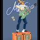 Wandering Rock Guitar Bluetooth Speaker Creative Building Small Particle Building Blocks Children's Educational Toy Model Ornaments