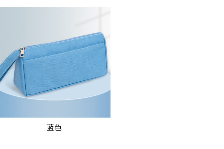 Cross-Border Pencil Bag with Printed Logo, Portable Stationery Bag for Primary and Secondary School Students, Practical and Durable Advertising Pencil Case Oxford Cloth