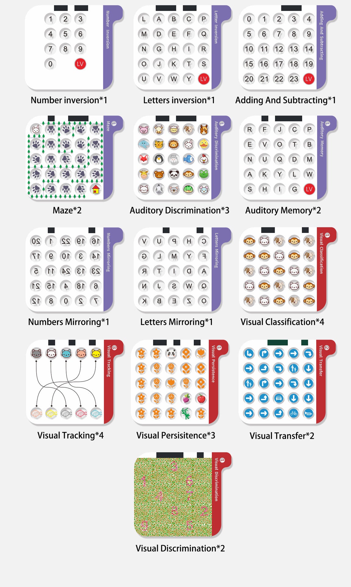 English version of Schulte tablet computer concentration training machine children's early education puzzle visual hearing students focus