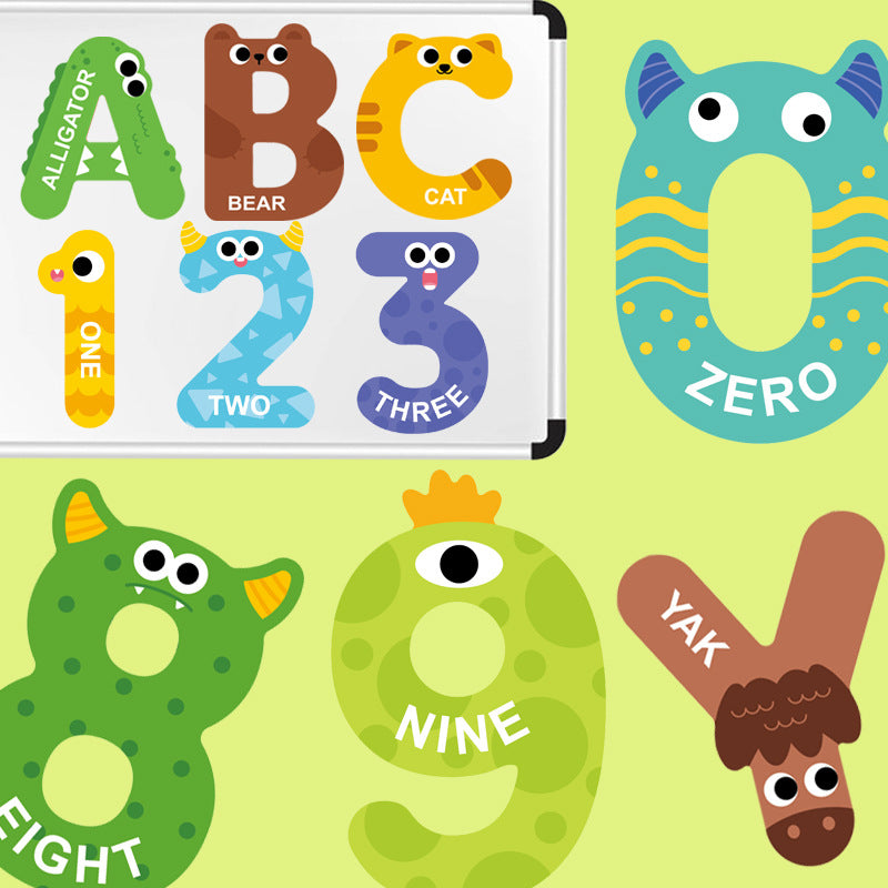 Cross-border Children's Magnetic Puzzle Refrigerator Sticker Capital Alphanumeric Animal Cognitive Magnetic Sticker Early Education Enlightenment Puzzle